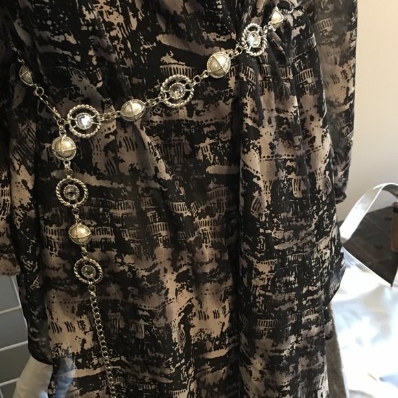 Tassel Belt Long necklace belt Silver/Pearl/Bling/Tassel EUC! boho chic - Picture 5 of 7